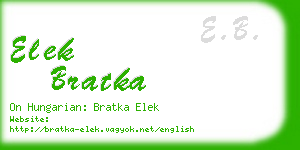 elek bratka business card